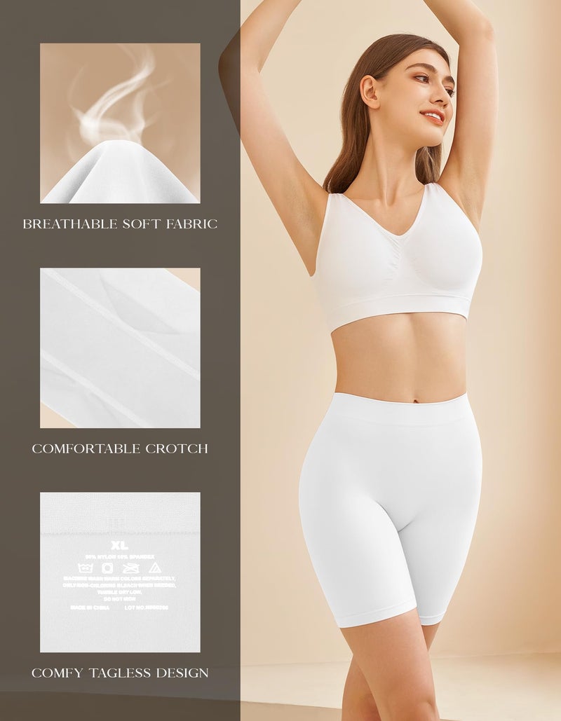 SIMIYA Slip Shorts for Women, Smooth Seamless Slip Shorts for Under Dresses, Stretch Workout Yoga Biker Shorts - Image 2